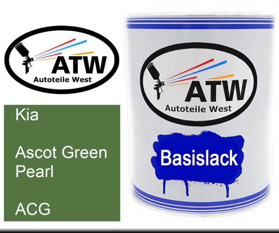 Kia, Ascot Green Pearl, ACG: 1L Lackdose, von ATW Autoteile West.